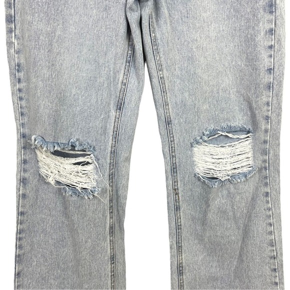 Maison Marguerite Light Wash High Rise Waist Rigid Denim Wide Leg Jeans Size M - Picture 8 of 16